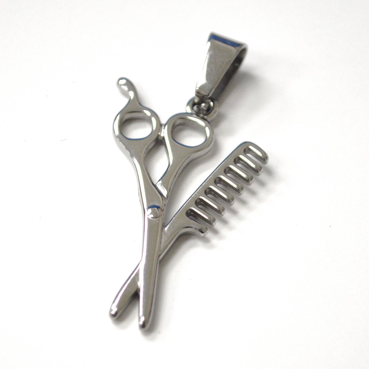 Scissor and Comb Stainless Steel Pendant 86-1862-Sm