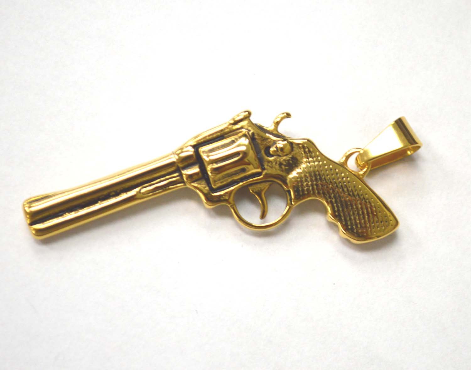 PISTOL Gold IP Plated Pendant 86-2051G