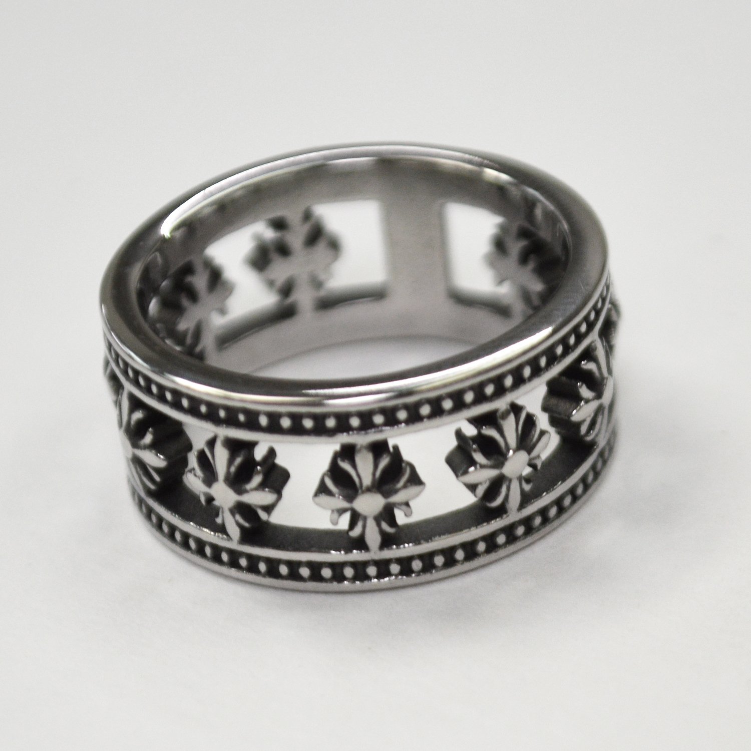 Cross Band Stainless Steel Ring 81-1369