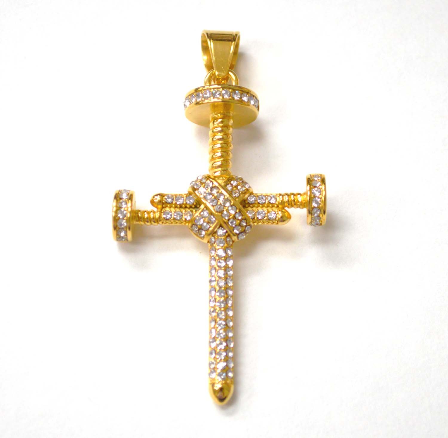 Nail Cross Gold Plated Pendant 86-2575G