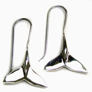 Whale Tail Sterling Silver Earrings 53-1068
