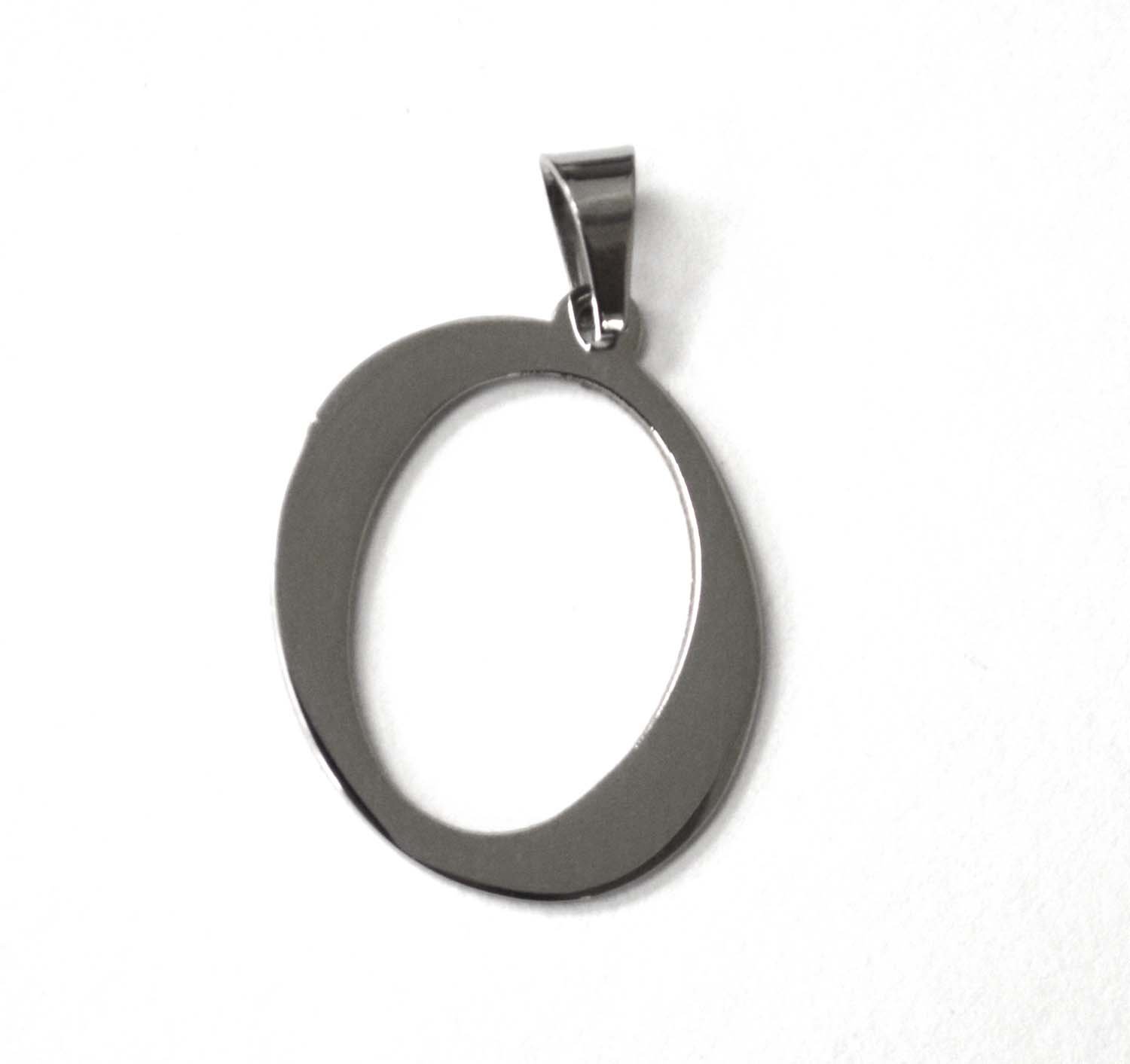 O Initial Pendant Stainless Steel 86-695S-O