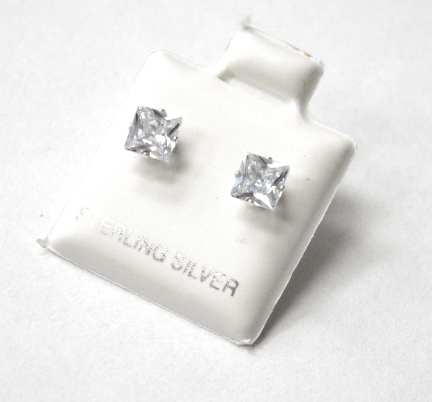 5mm SQUARE CZ Stud Earrings 53-014-5