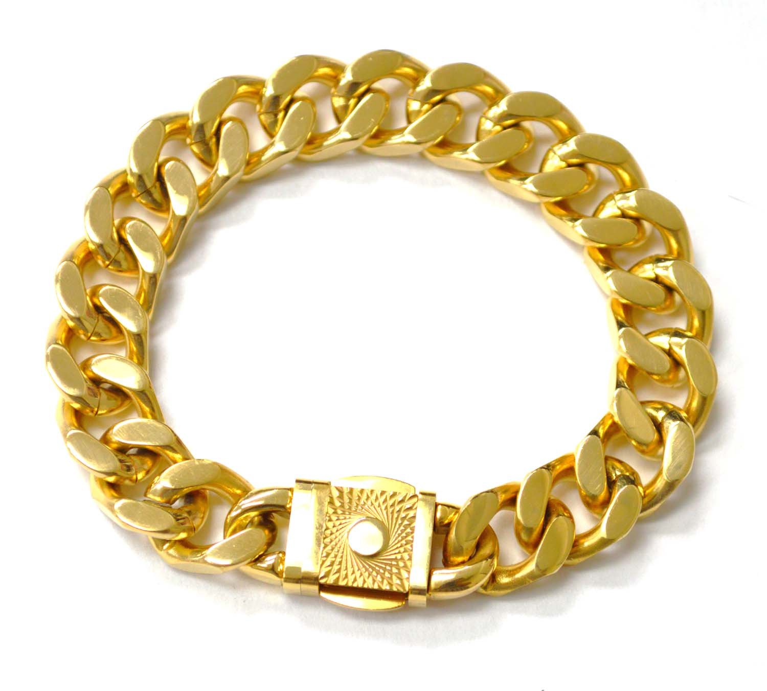 14mm Cuban Gold Plated with Fancy Lock 84-1867G-14-4