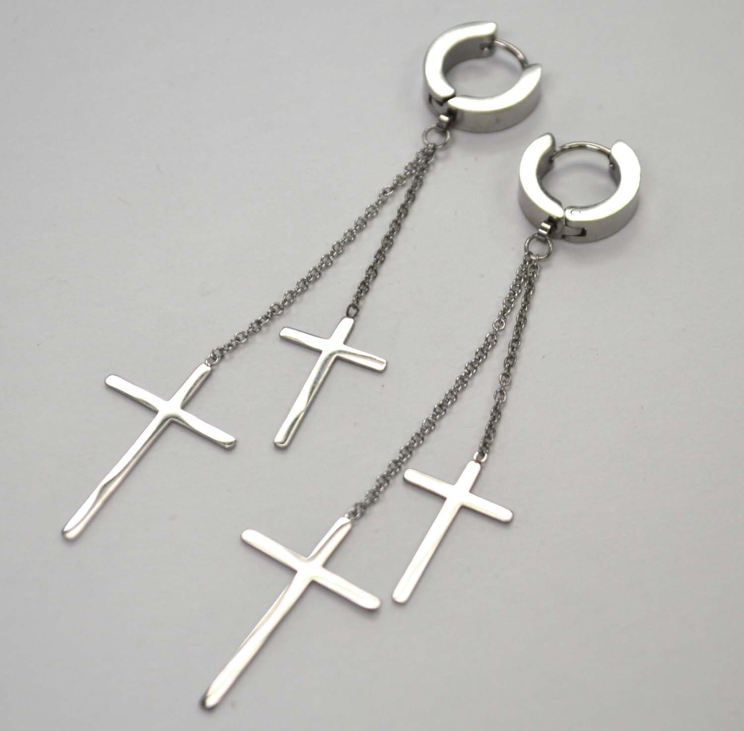 Double Cross Dangling Huggies 83-670S-2