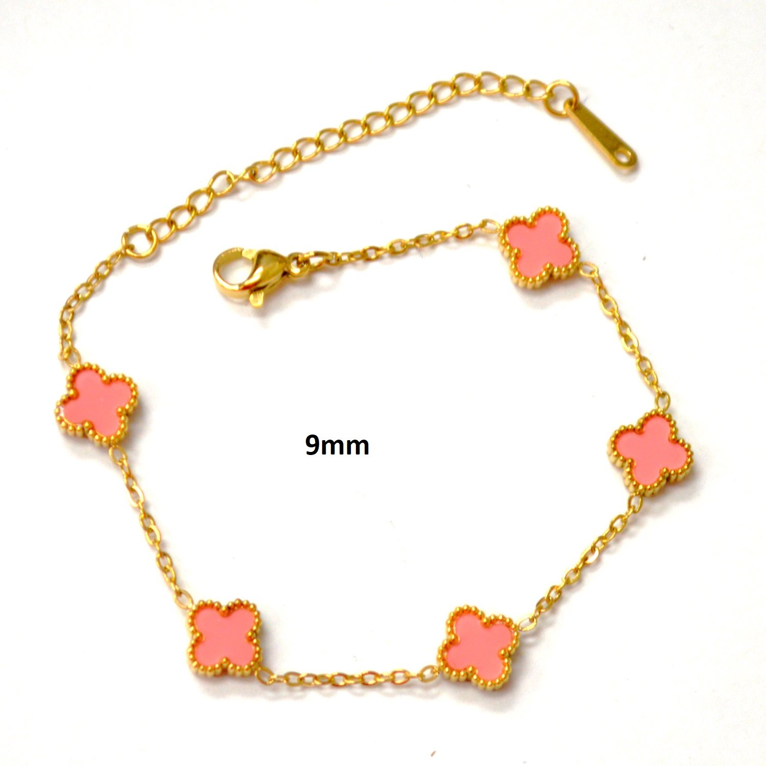 Designers Inspired Gold IP Plated Bracelet 84-1973G-9 Pink