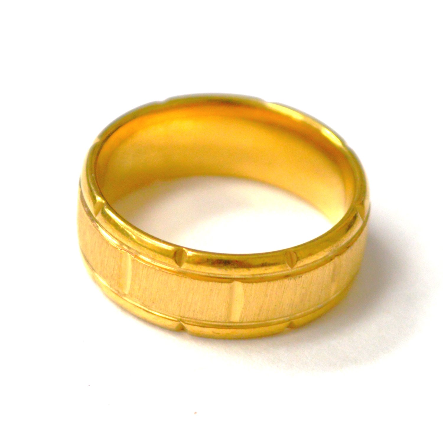 Matte Finished Gold IP Plated Ring 81-1802G