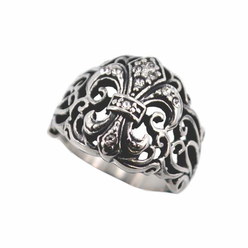 FLEUR DE LIS WITH STONE RING  81-1160