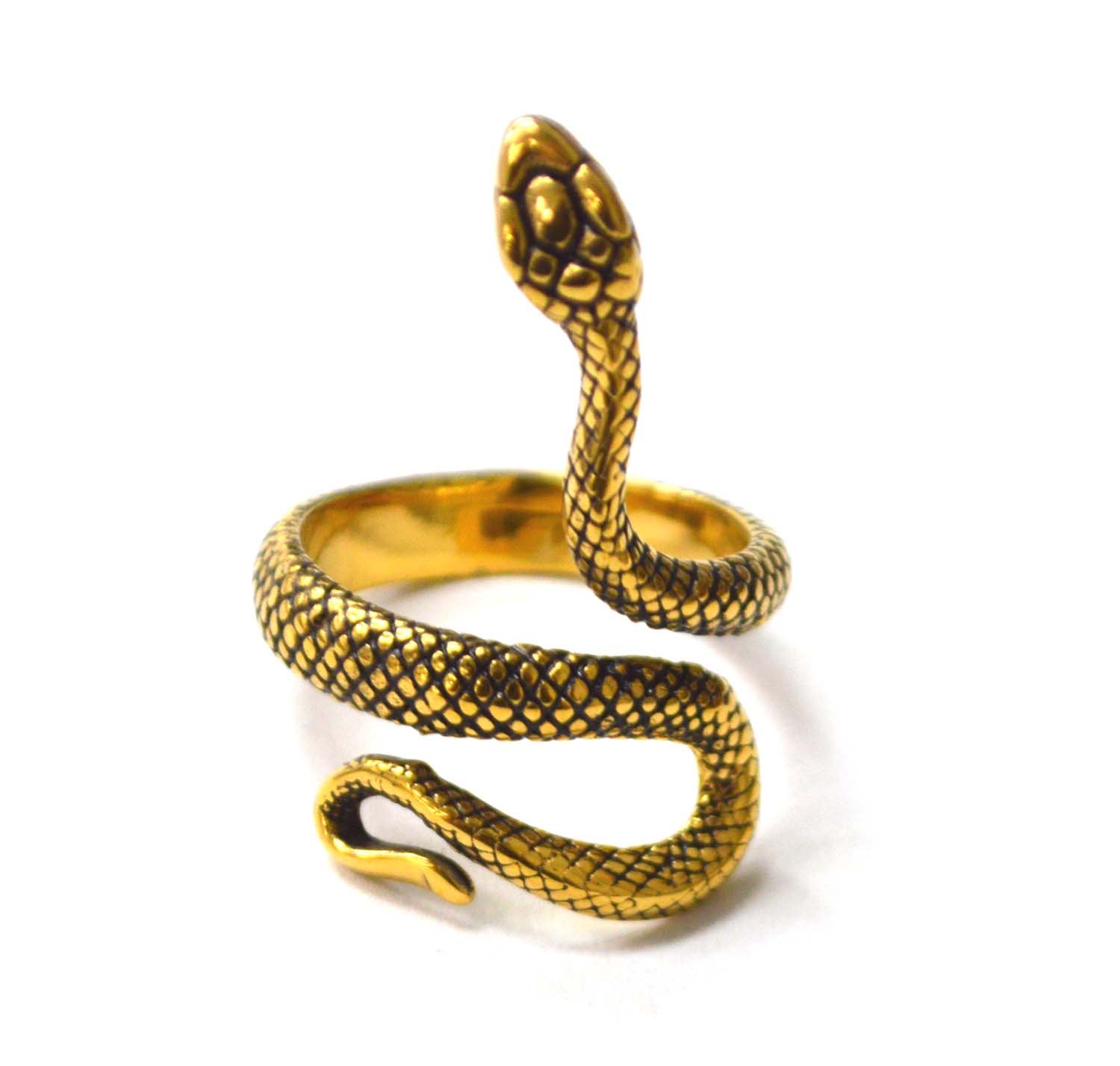 Snake Gold IP Plated Ring 81-1483G