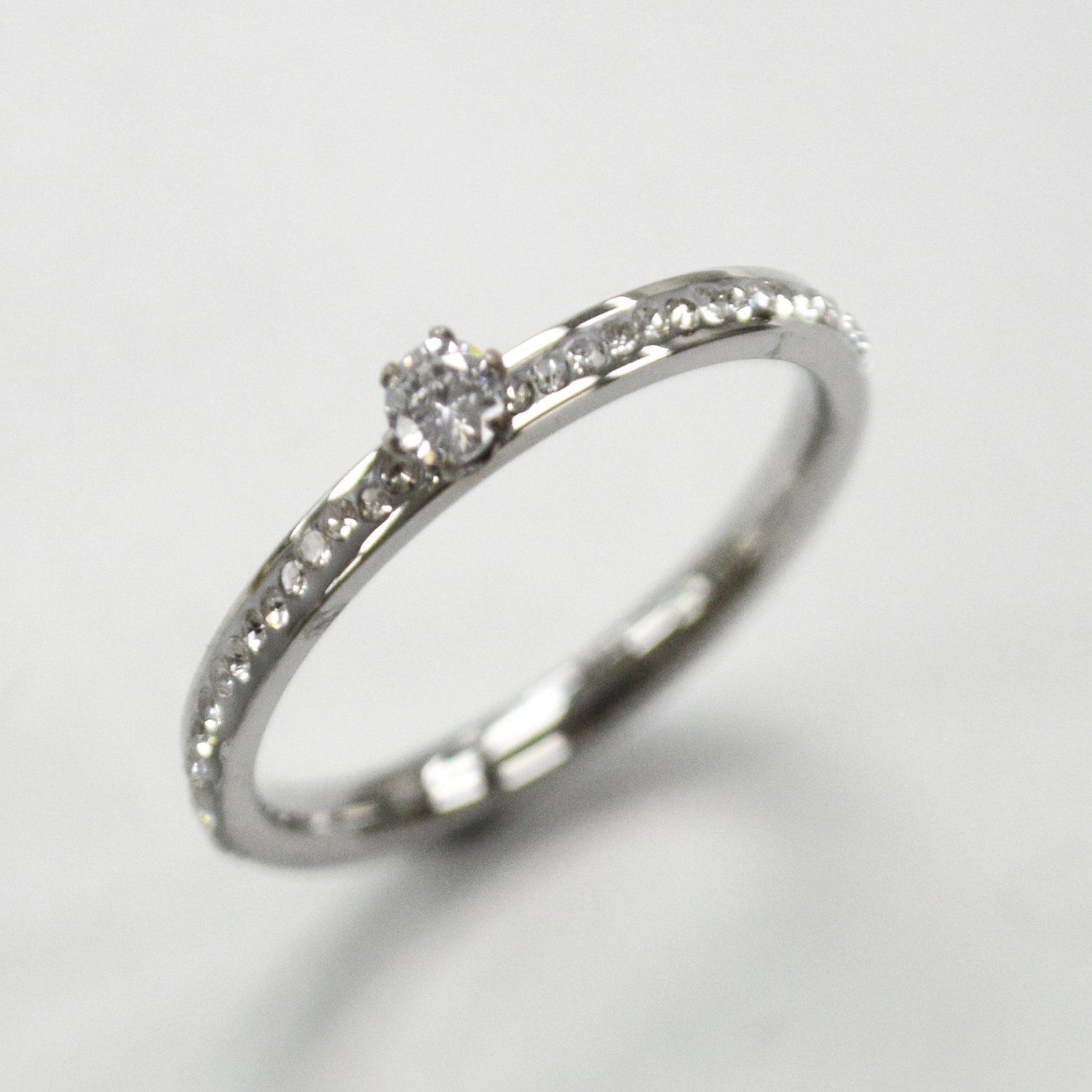 CZ Stone Stainless Steel Ring  81-1389