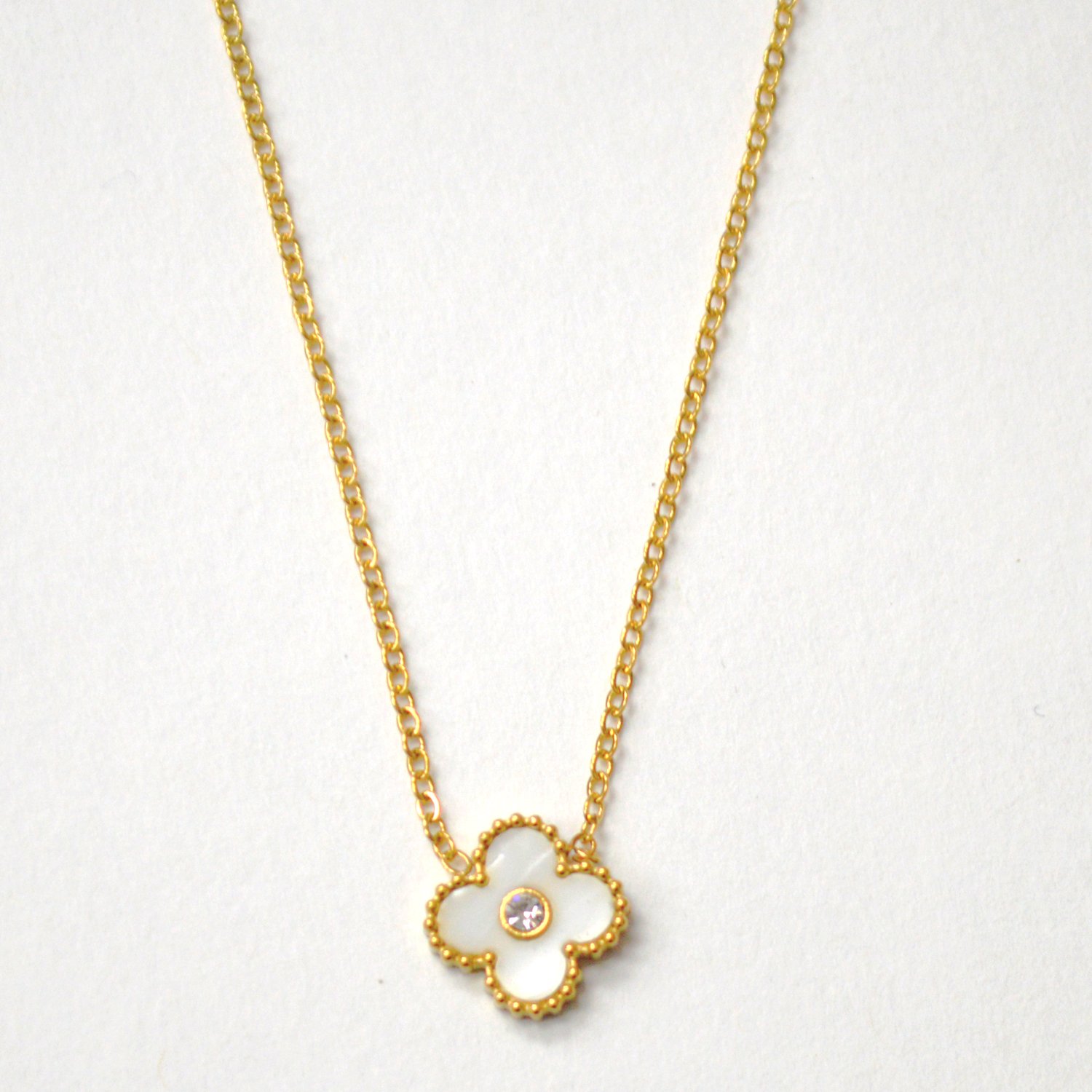 Designer Inspired Gold IP Plated Necklace 85-286G-MOP