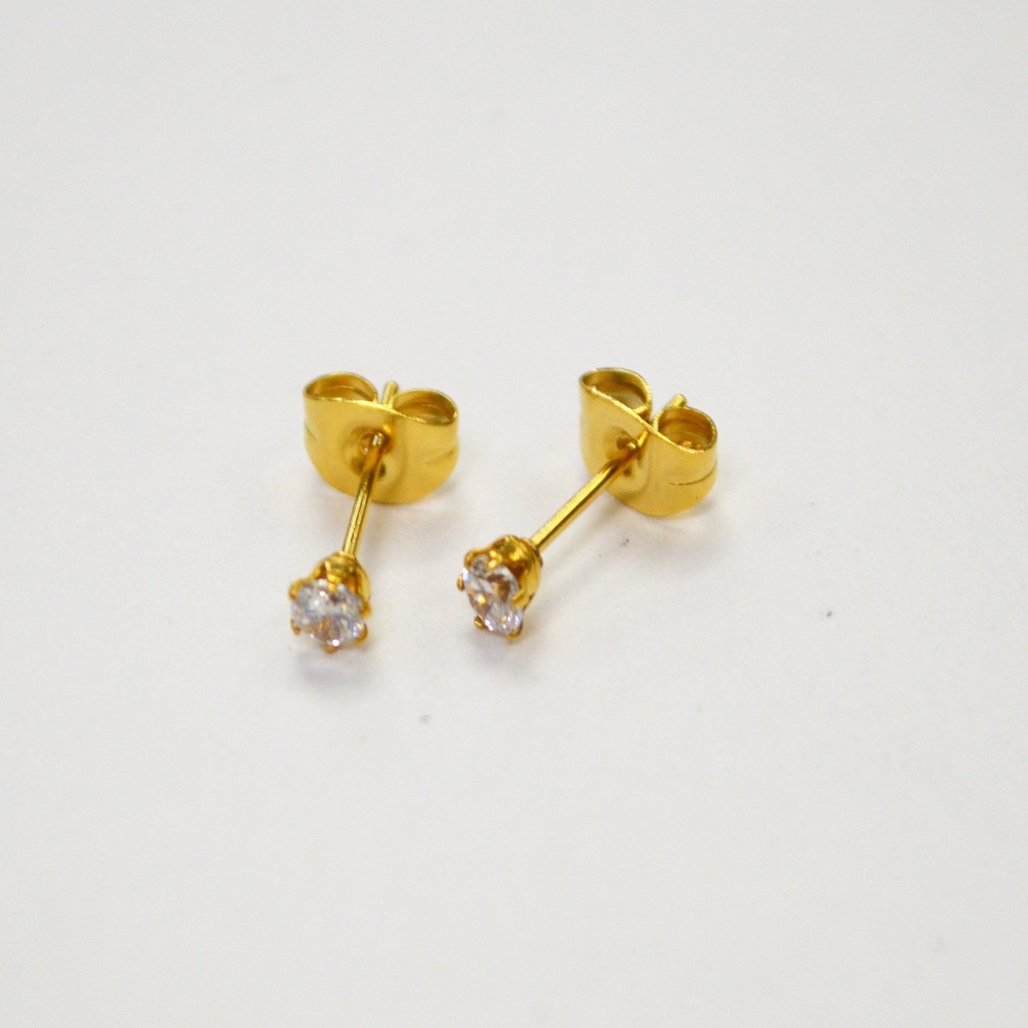 3mm Ro Gold Plated CZ Earrings 83-103G-3 (10 Prs)