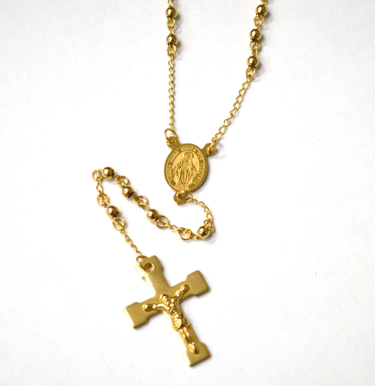 4mm Gold Plated Rosary 87-28G