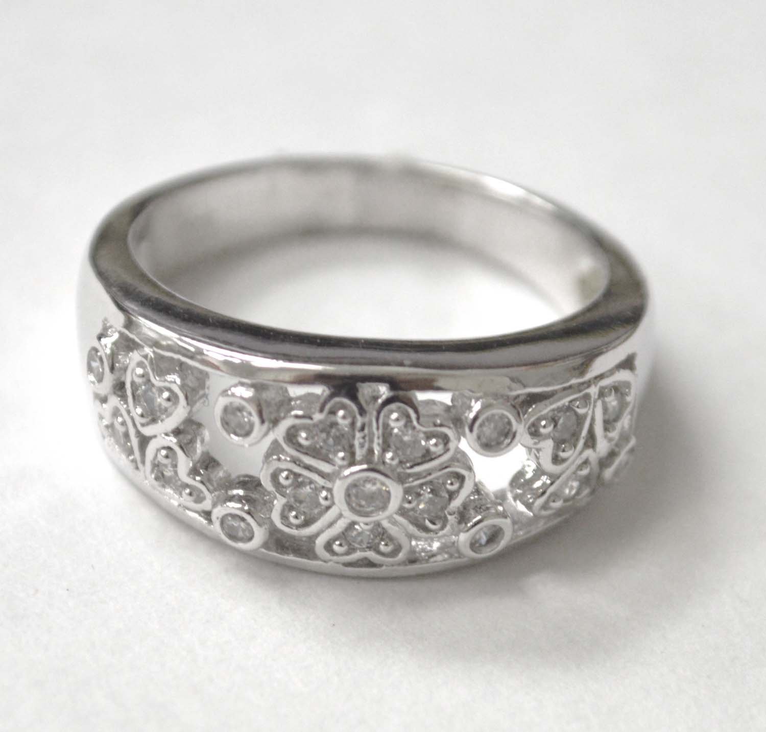 CZ Stone Ring Sterling Silver 51-2010