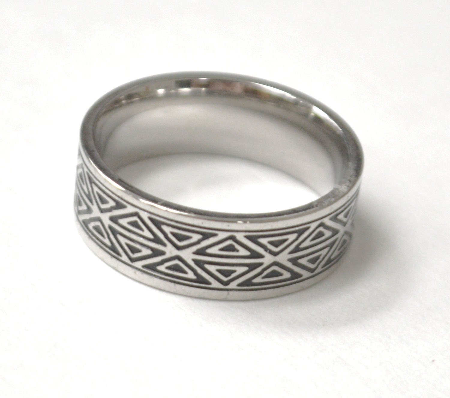 Abstract Design Stainless Steel Ring 81-1633