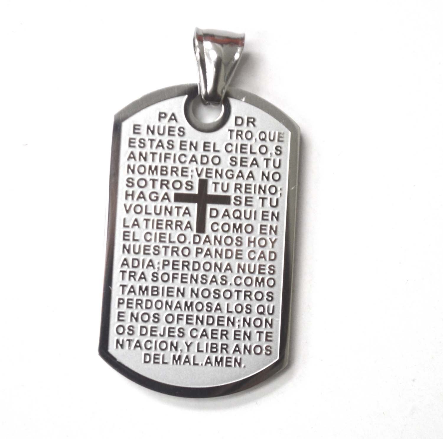 PADRE NUESTRO Stainless Steel DOG TAG 86-1891S-1