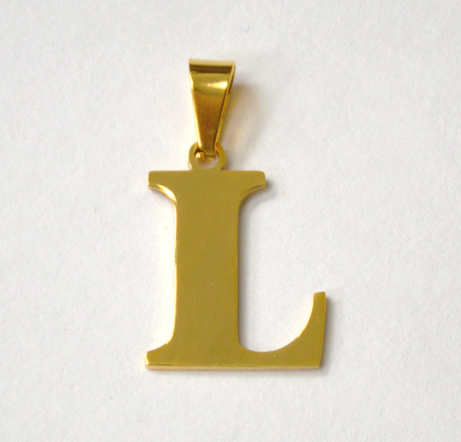 L Initial Gold IP Plated Pendant 86-278G-L