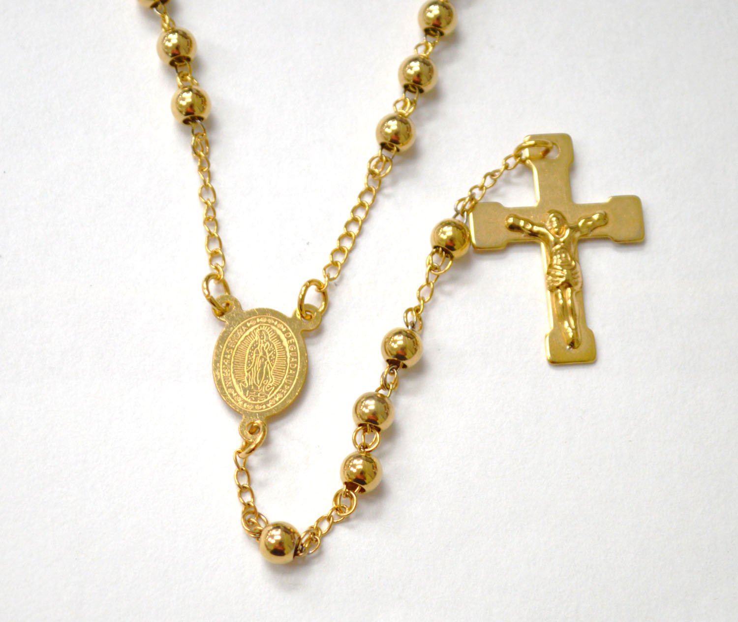 6mm Gold IP Plated Rosary 87-32G