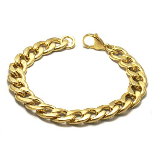 5MM GOLD IP PLATED CURB BRACELET 84-162G-5 (2/pkg)
