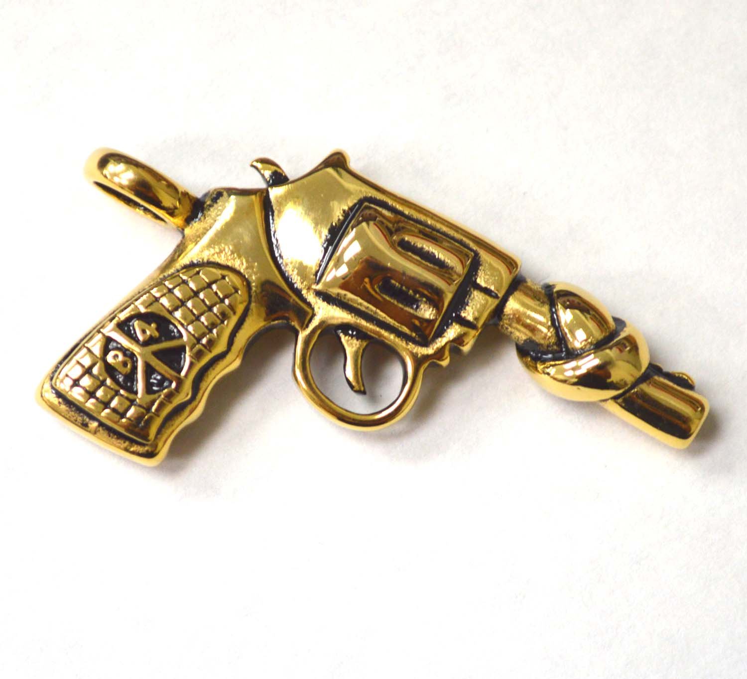 Pistol Gun Gold Plated Pendant 86-2352G