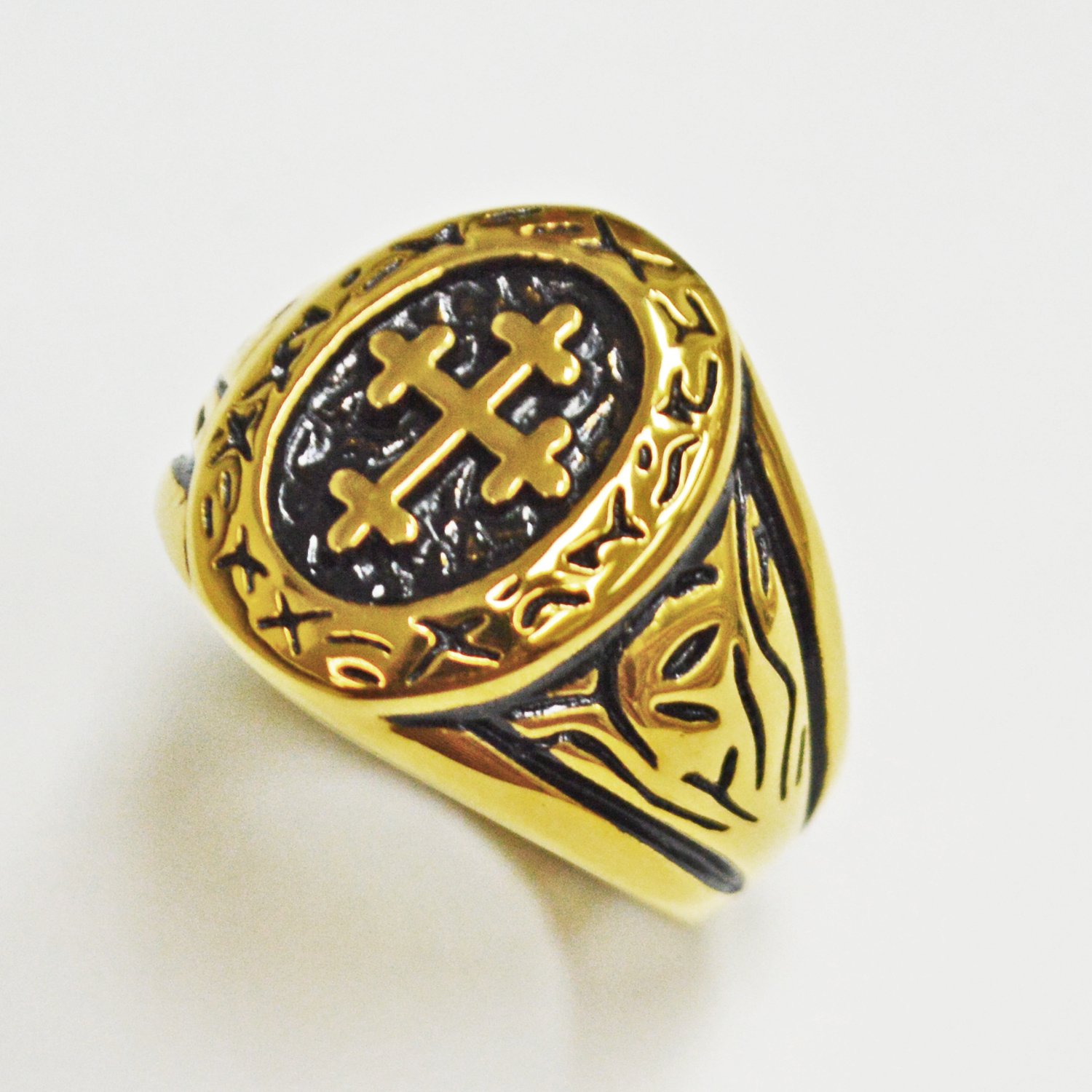 CROSS GOLD IP PLATE RING  81-1322G