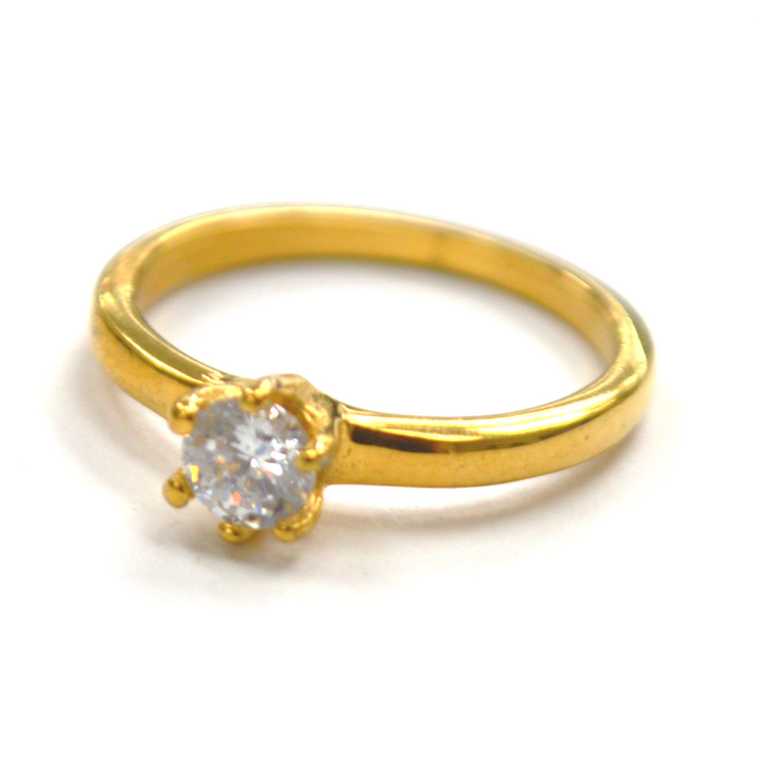 5mm CZ Gold IP Plated Ring 81-1028G-5