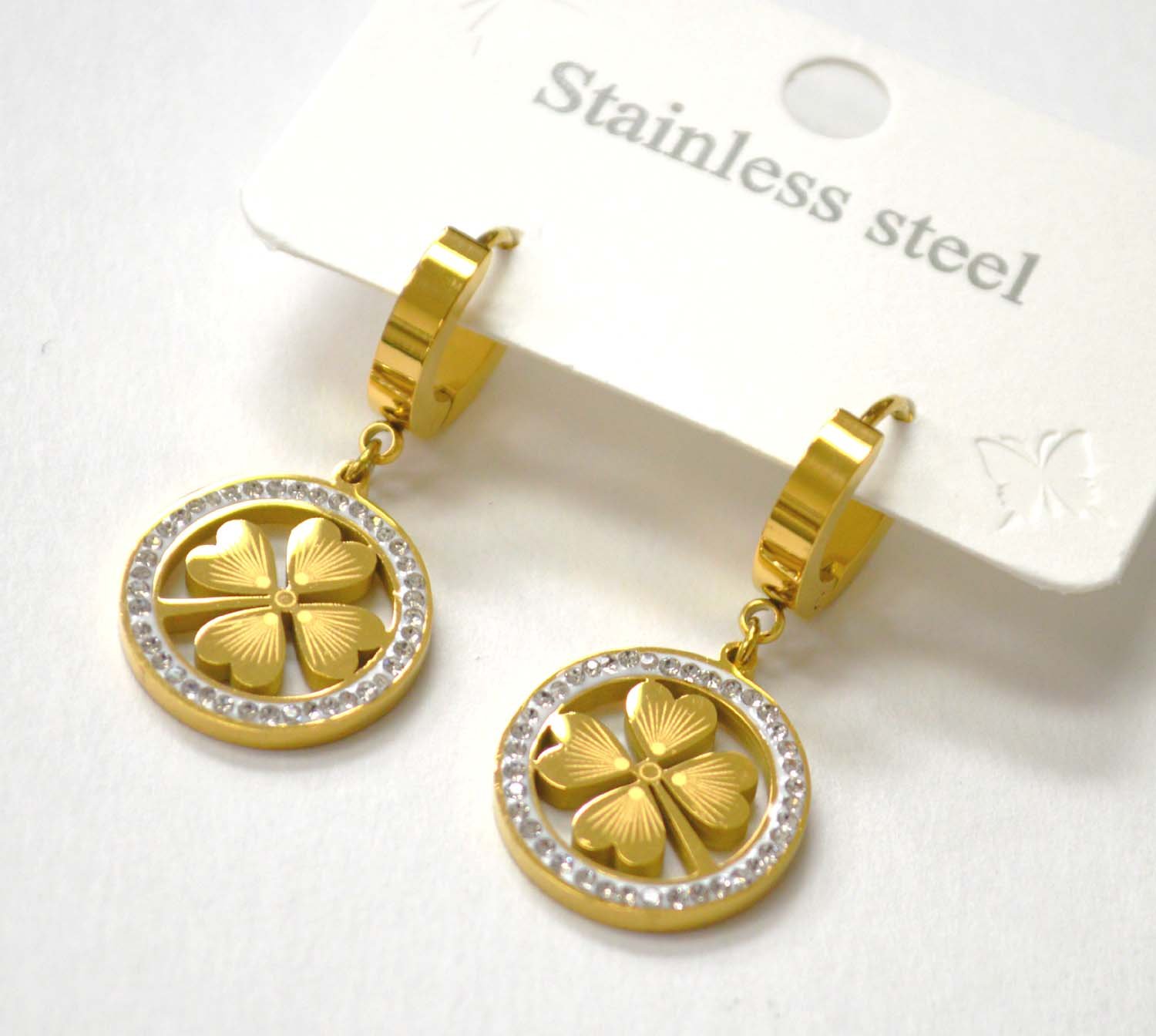 Clover Leaf Gold Plated Earring 83-848G