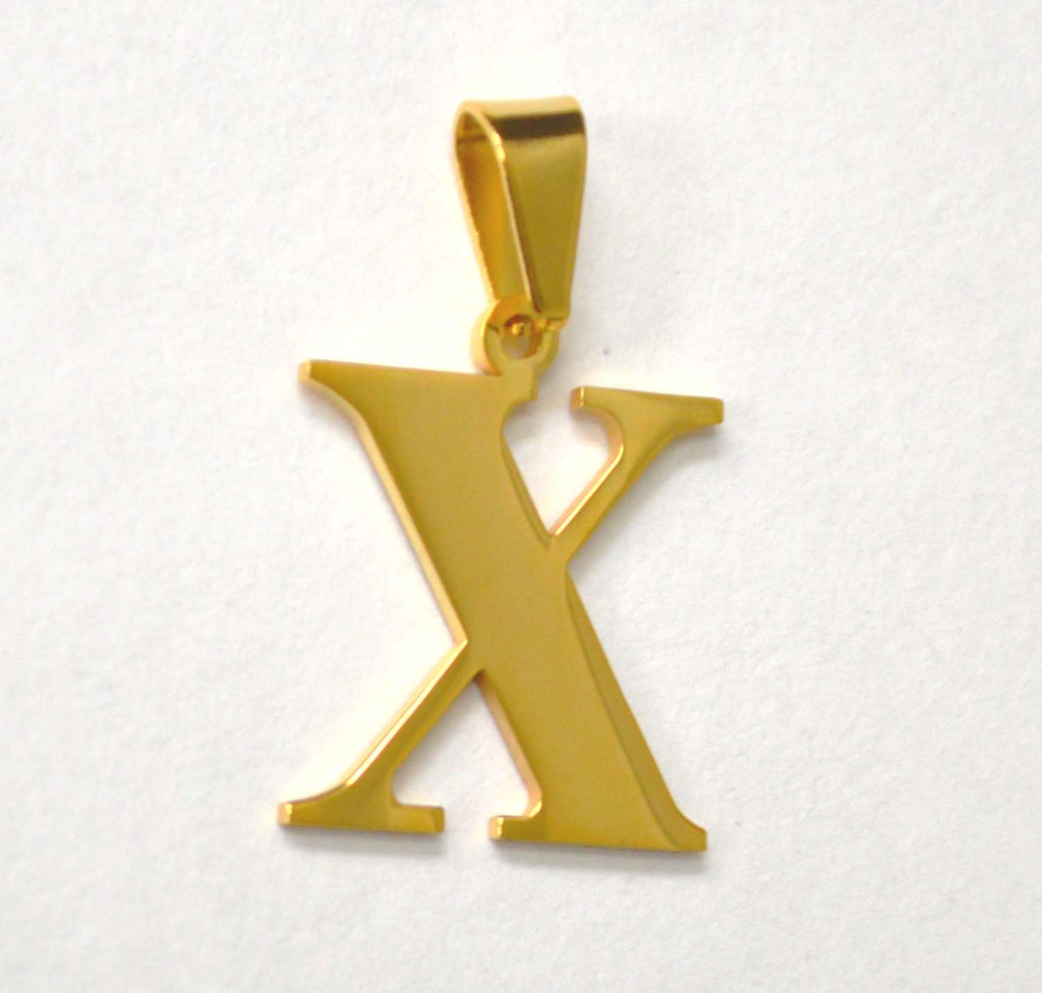X Initial Gold IP Plated Pendant 86-278G-X