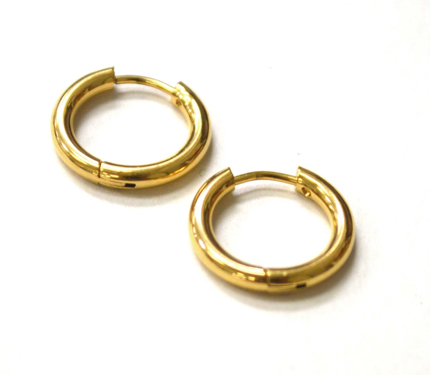 Tube Gold Plated Earring (17mm) 83-679G-1