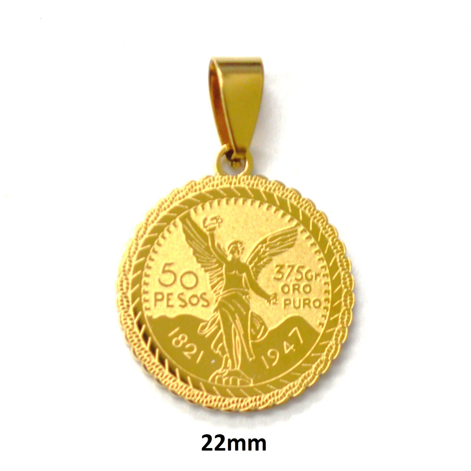 Mexican Coin Gold Plated Pendant (22mm) 86-2405G-2