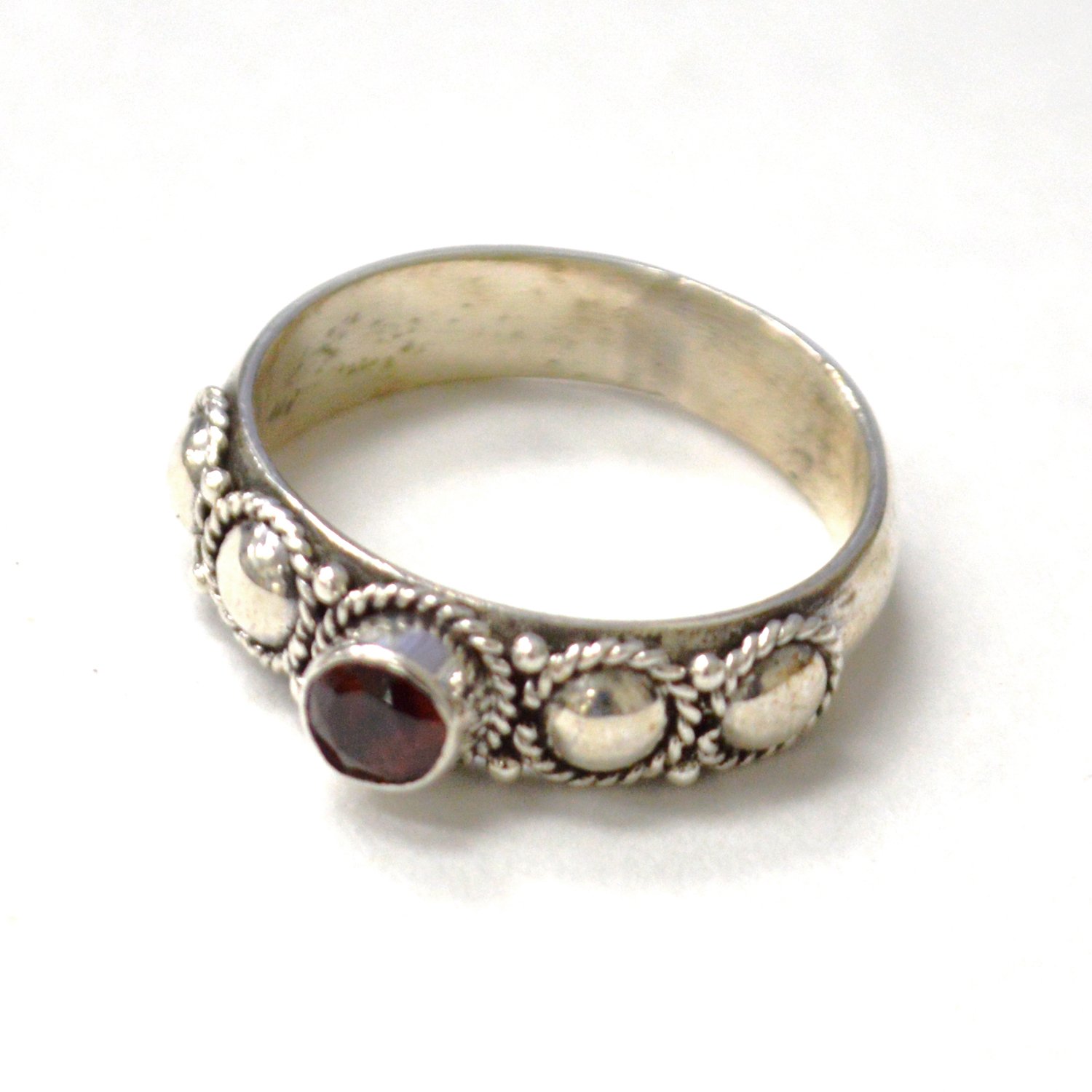 Garnet Stone Sterling Silver Ring 51-3099