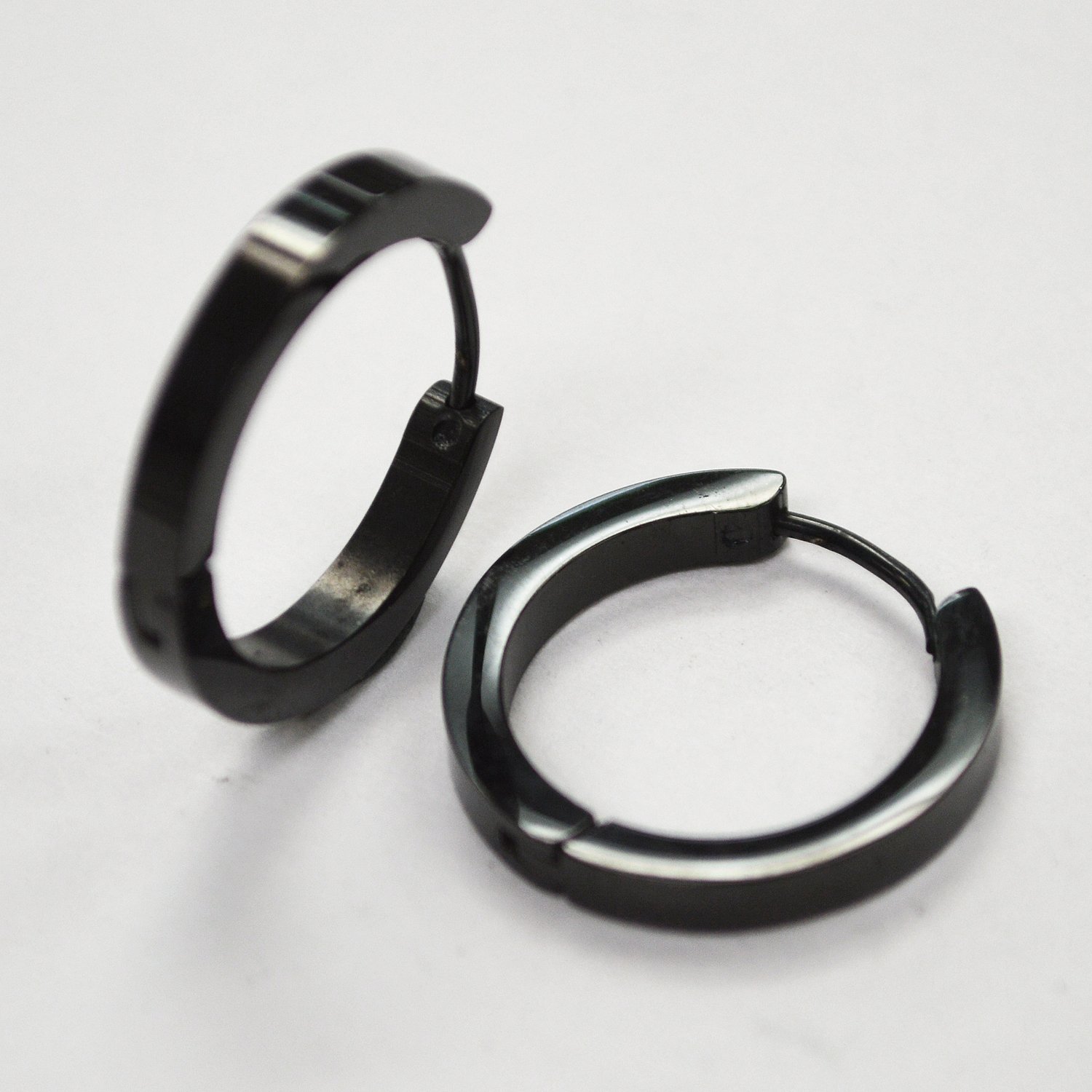 Black Plated Huggies Earring 83-723B-3