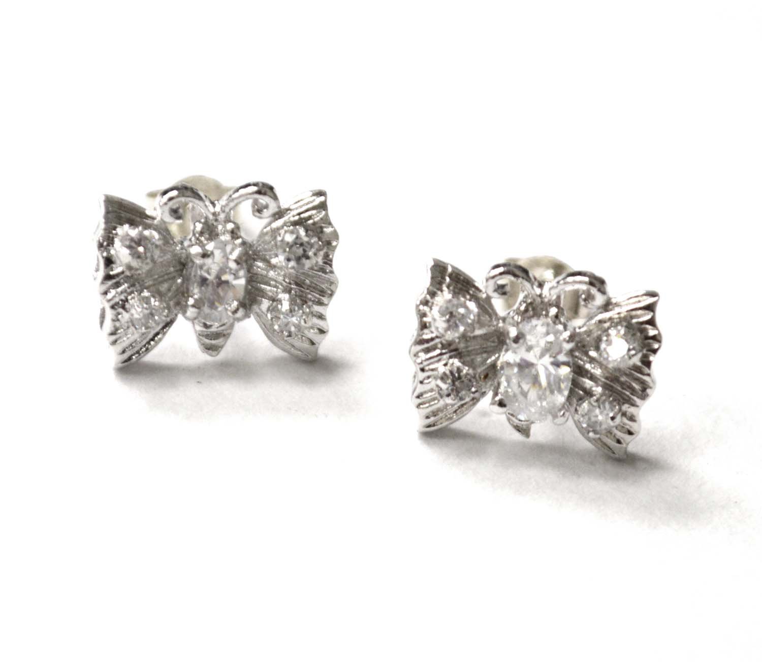 Butterfly with CZ Earring Sterling Silver 53-5283