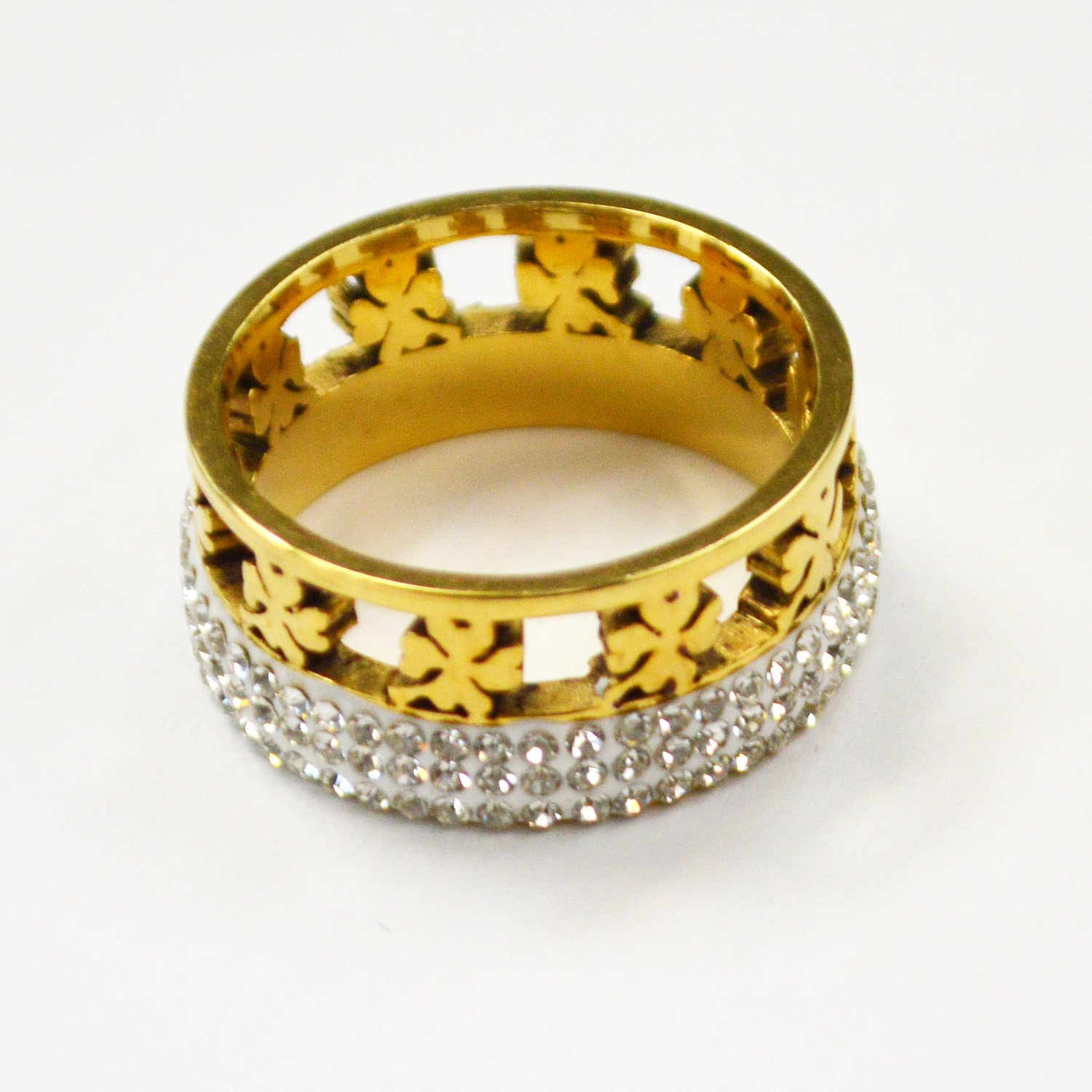 Gold IP Plated Stainless Steel Ring 81-1356