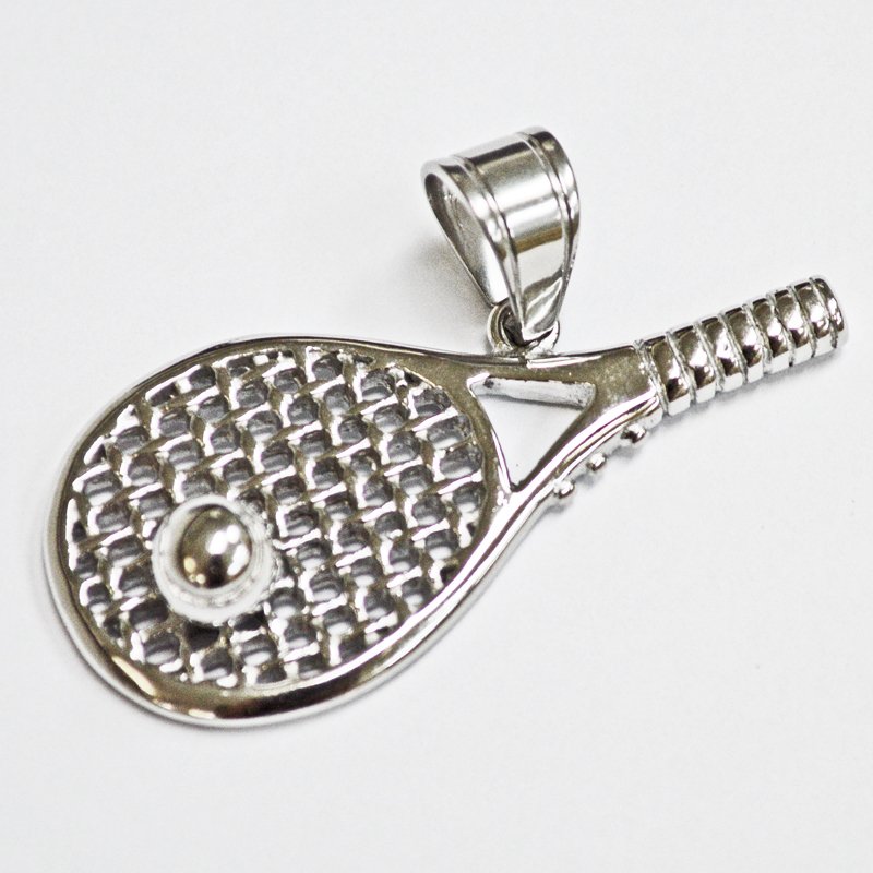Tennis Racket Stainless Steel Pendant 86-2039S