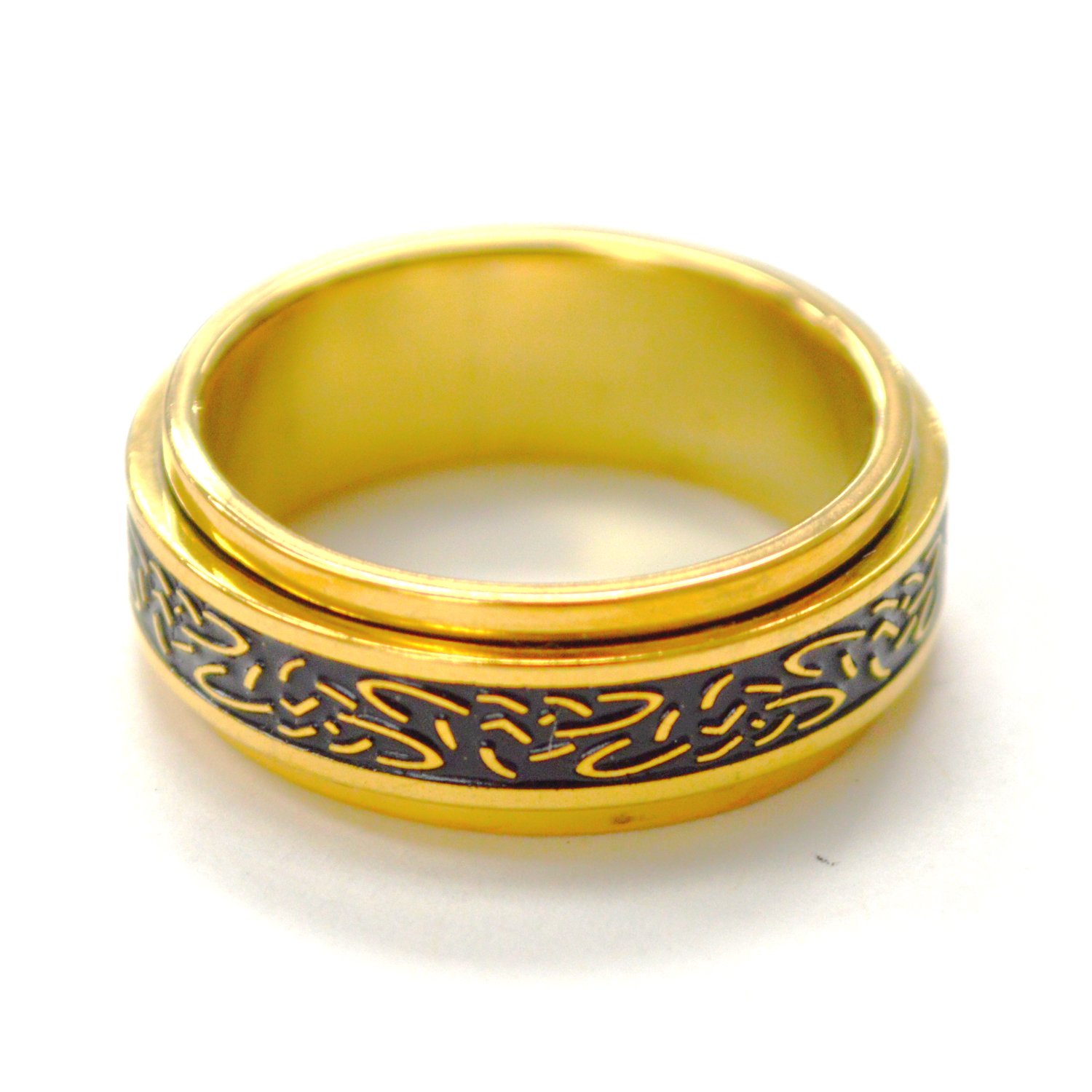 Celtic Knot Gold IP Plated Spinner Ring 81-1762G