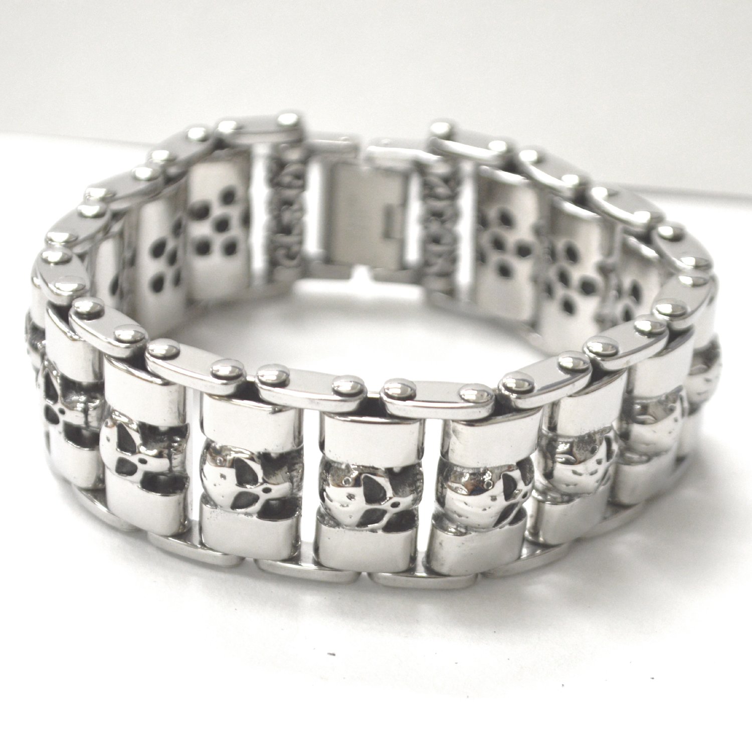 Biker Men's Heavy Skull Bracelet 84-1980