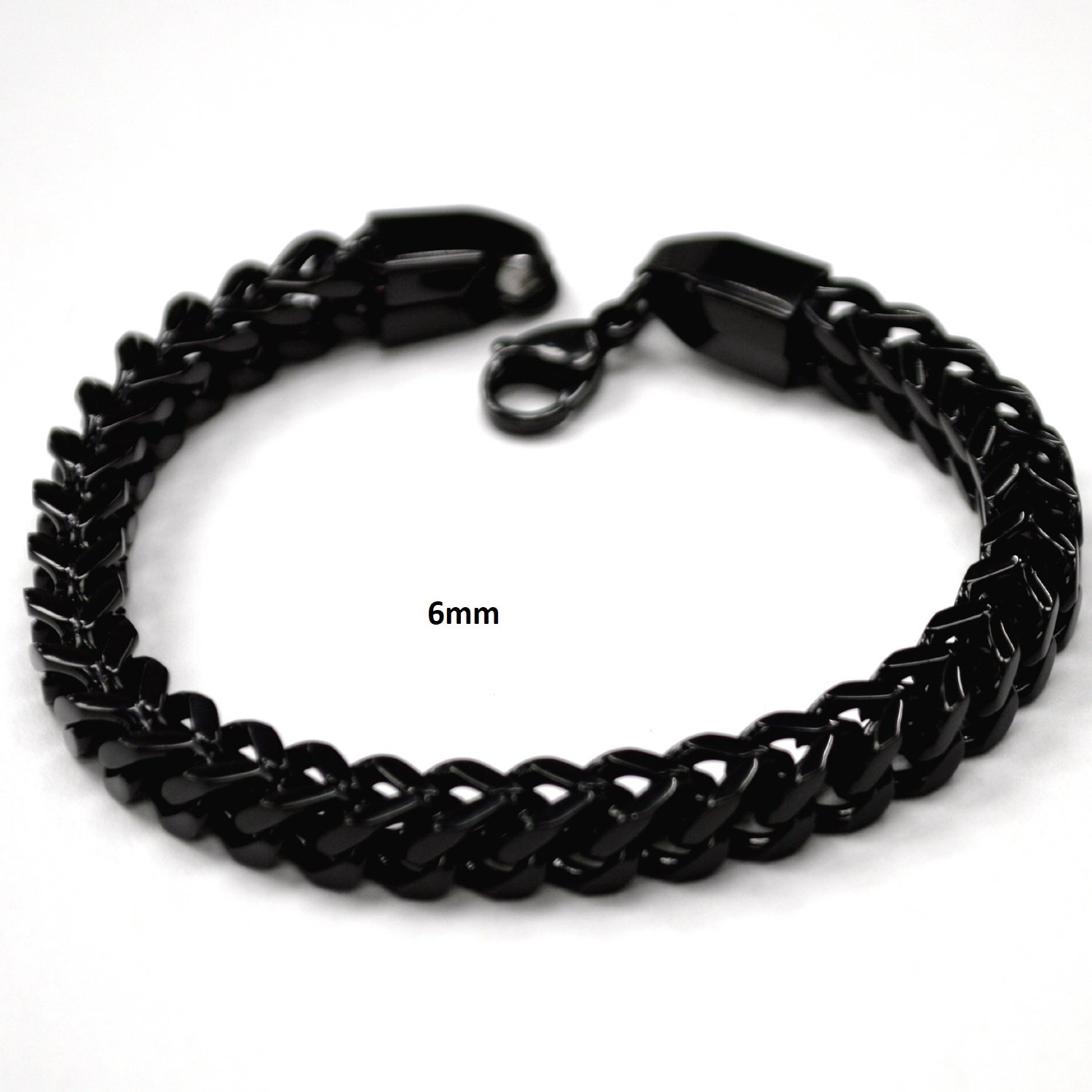 6mm Franco Black Plated Bracelet 84-215B-6