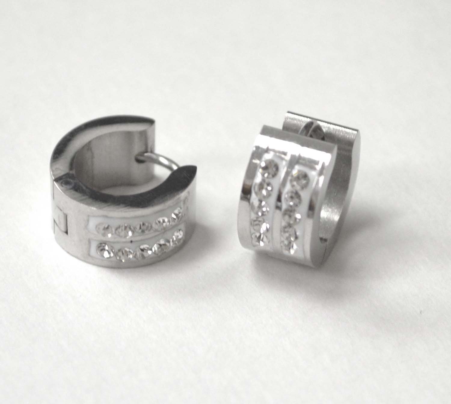 Stainless Steel Huggie Earrings 83-765S