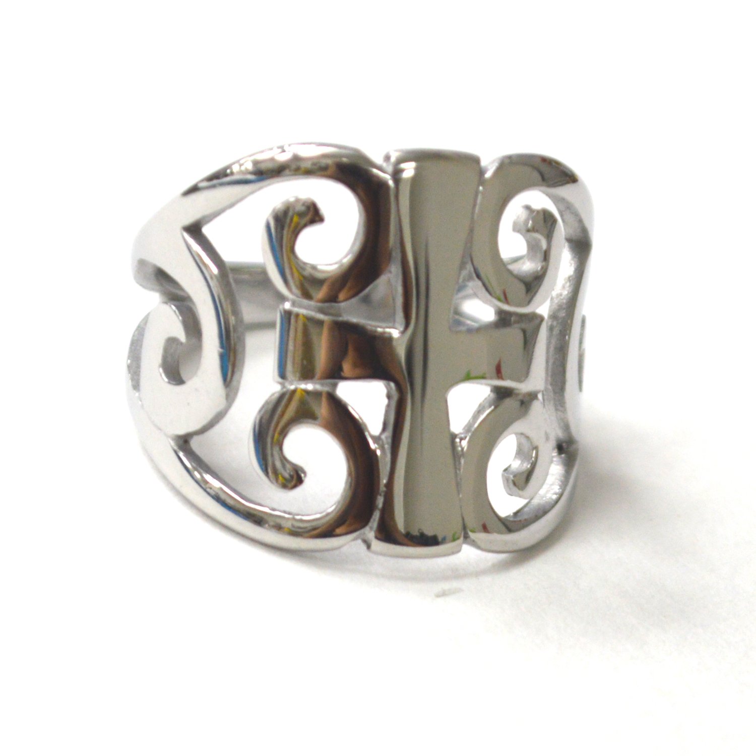 Cross Swirl Design Stainless Steel Ring 81-1780S