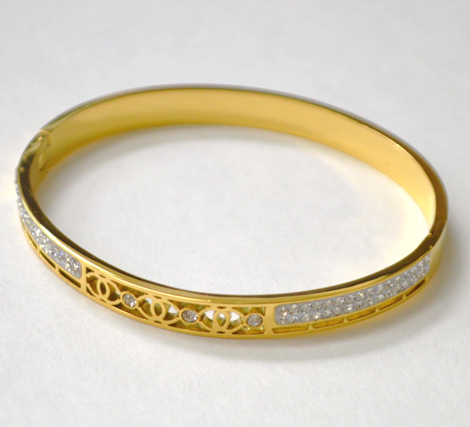 Gold IP Plated Bangle 84-1839G