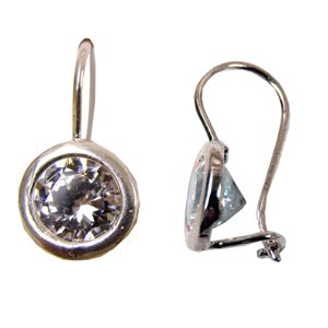 CZ Stone Sterling Silver Earrings 53-3019