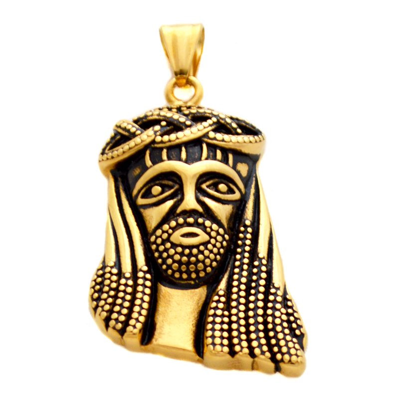 JESUS FACE Gold Plated Pendant 86-1648G