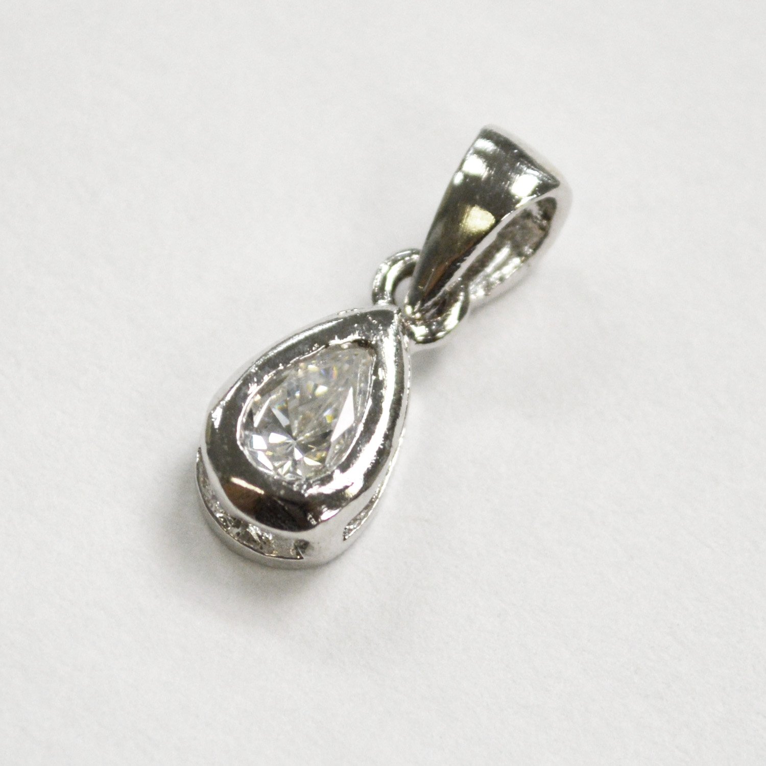 CZ Stone Pendant Sterling Silver 562236