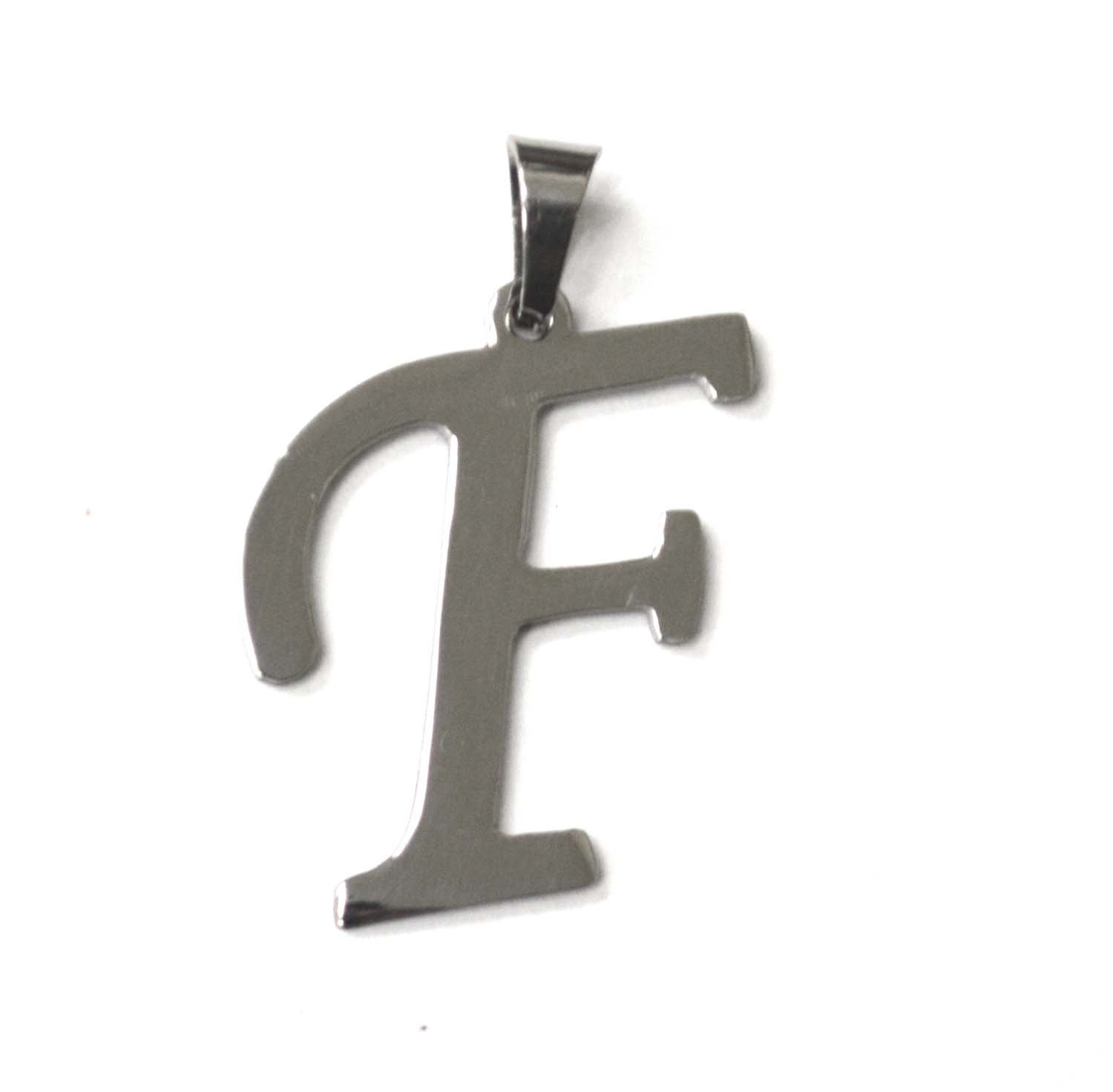 F Initial Pendant Stainless Steel 86-695S-F
