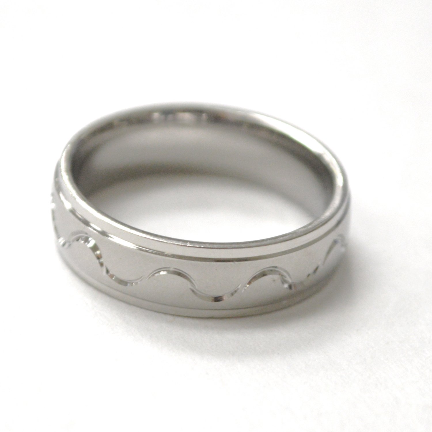 Vintage Wavy Stainless Steel Ring 81-1723S