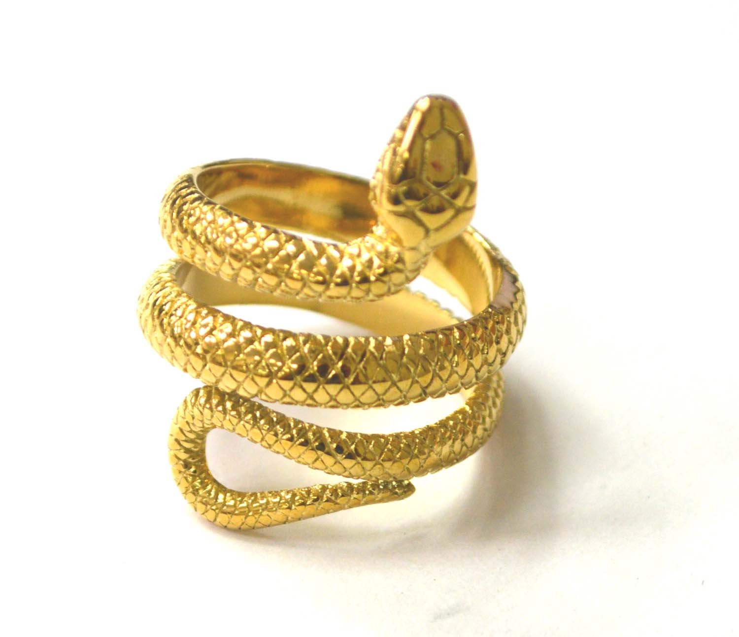 Snake Gold IP Plated Ring 81-1394G