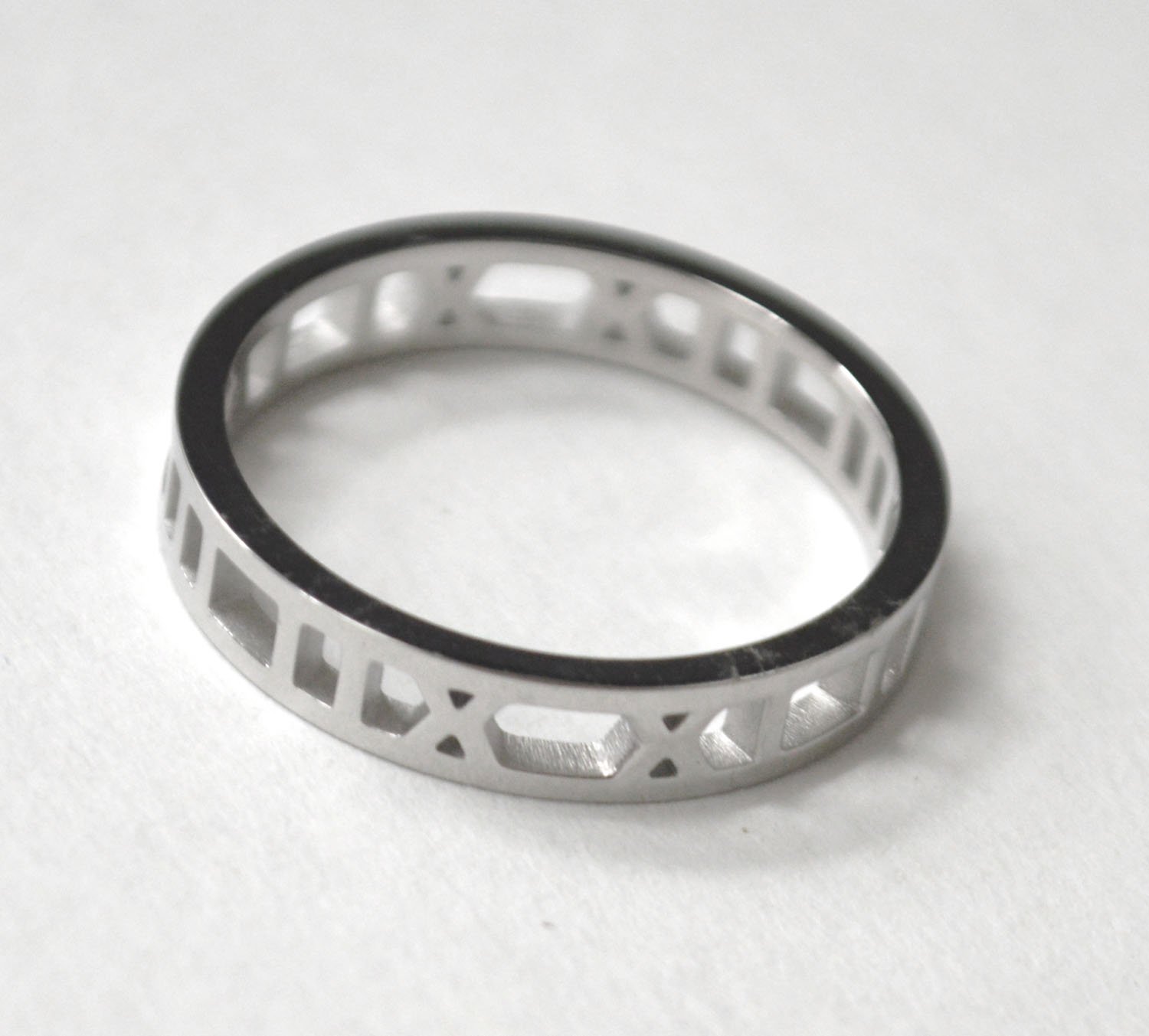 Roman Numeral Stainless Steel Ring 81-1598S
