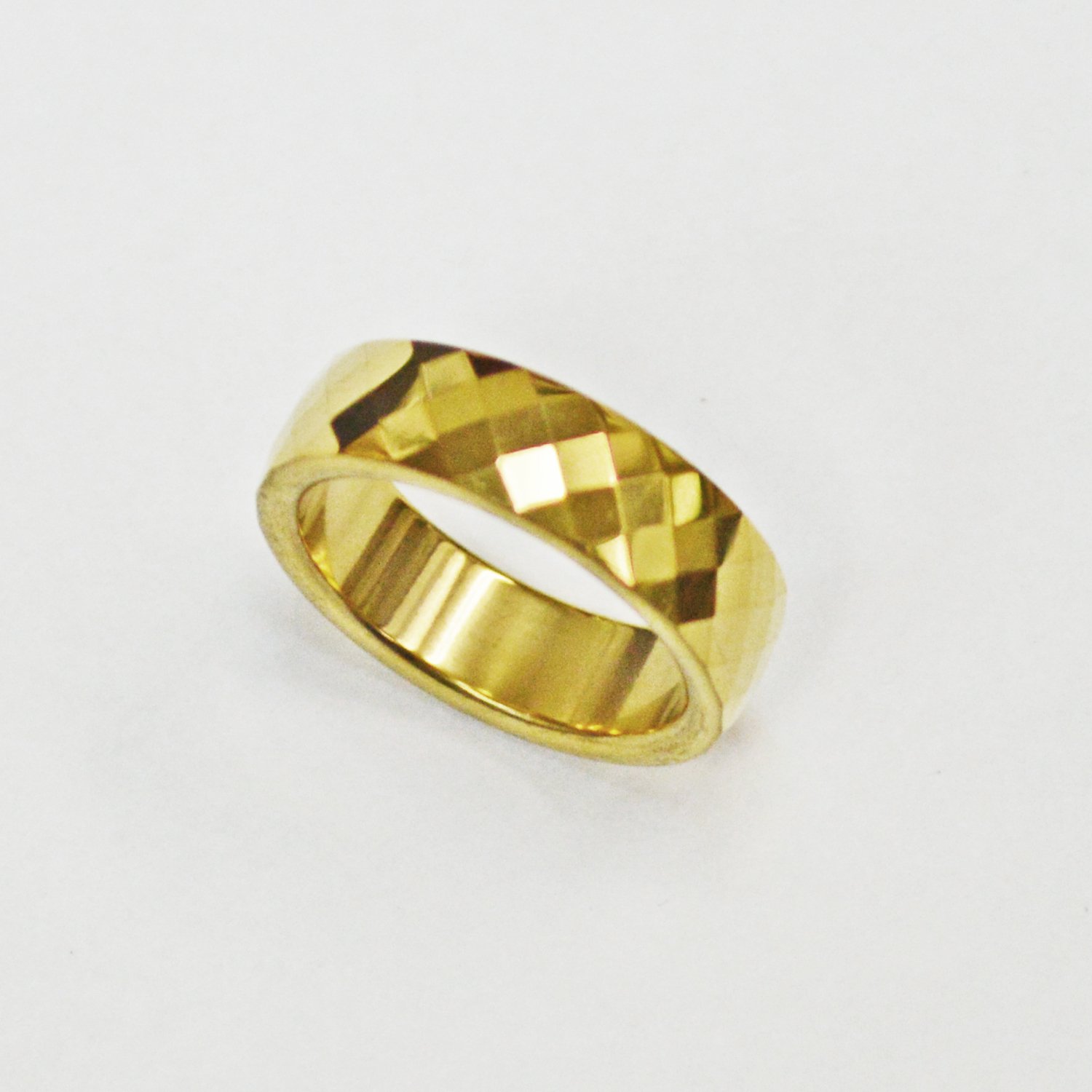 Diamond Cut Tungsten Gold Plated Ring 81-1298G-6