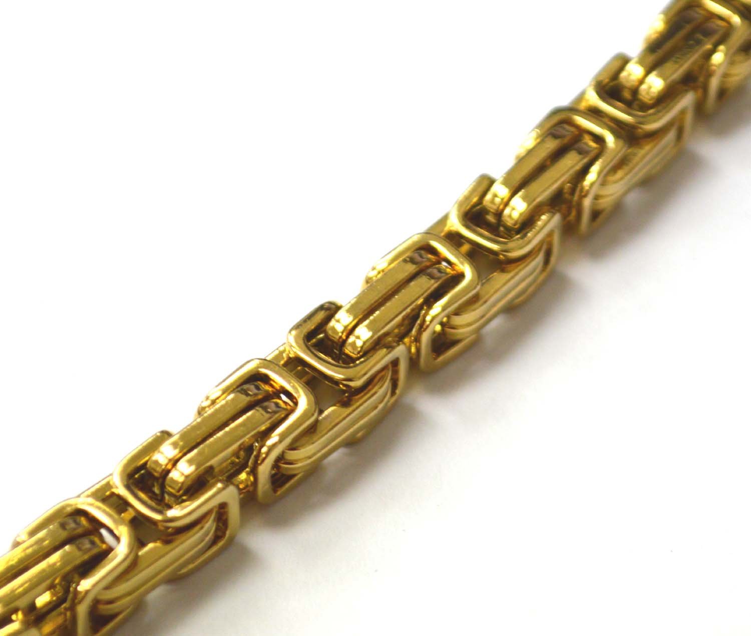 10mm Gold IP Plated Byzantine Chain 85-195G-10